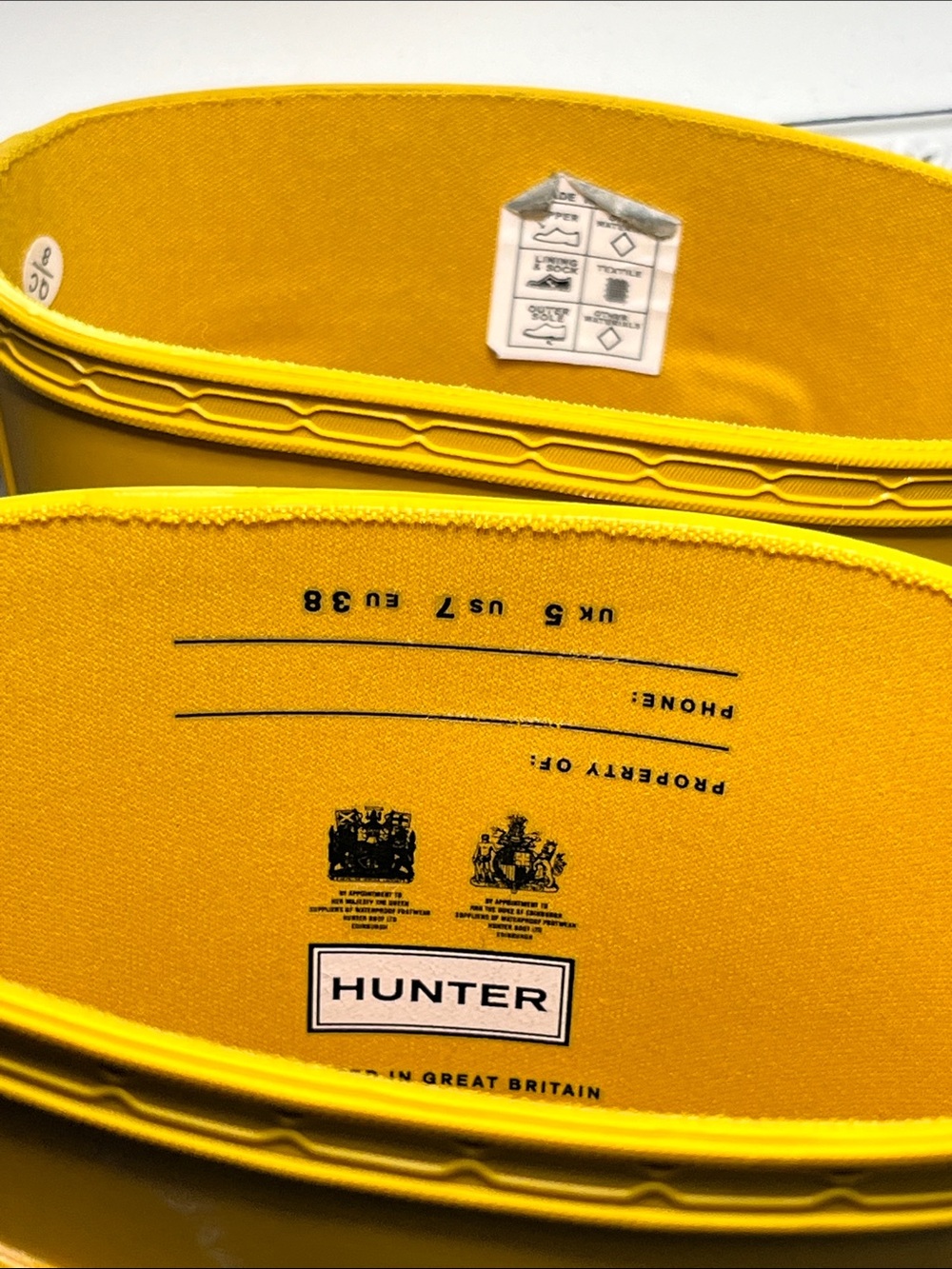 EUC Hunter Original Short Back Adjustable Rain Boots Yellow Women’s Size 7 - Picture 5 of 15